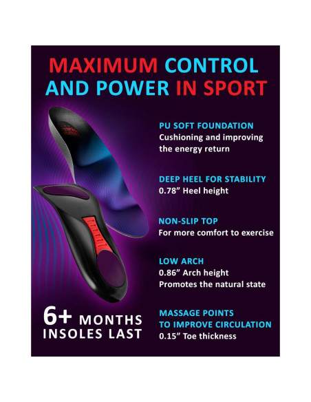 Plantillas Deportivas CRUVHEAL con Amortiguación - Talla S