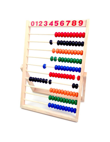 Ábaco de Madera MAGIKON para Aprender Matemáticas 10 Filas