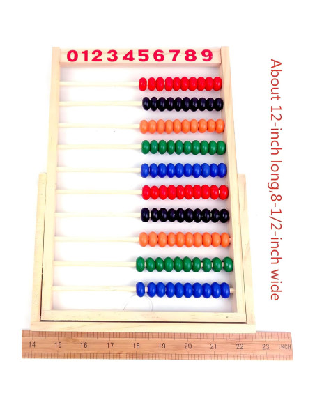 Ábaco de Madera MAGIKON para Aprender Matemáticas 10 Filas