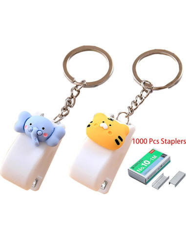 Mini Grapadoras de Escritorio YIKANGHENG Tigre y Elefante 2 Pcs