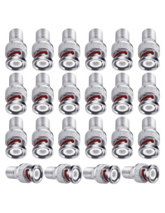 Conectores Coaxiales BNC a F 22 Pcs Fanbalunke 75 Ohm