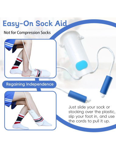 Ayudante para Ponerse Calcetines Yitobecka Blanco - Sin Agacharse
