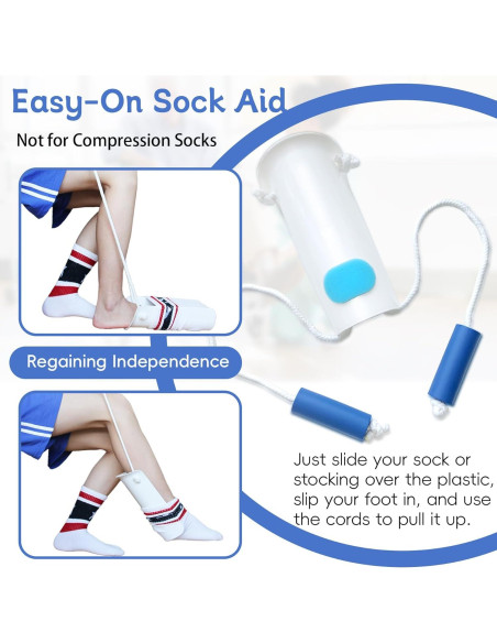 Ayudante para Ponerse Calcetines Yitobecka Blanco - Sin Agacharse