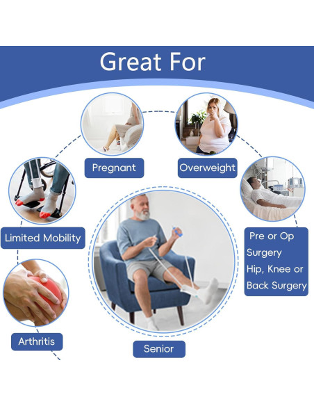 Ayudante para Ponerse Calcetines Yitobecka Blanco - Sin Agacharse