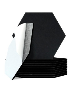 Paneles Acústicos Keemute 12 Pack Hexágono Negro 35.56x30.73cm
