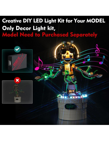 Kit de Luz LED LocoLee para LEGO 76297 Groot Bailarín