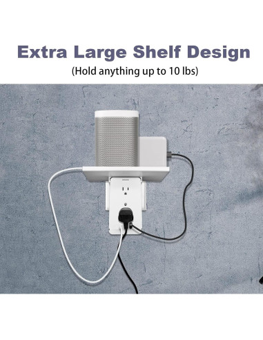 Extensor de Enchufe BOLTGY 8 Tomas con USB-A y USB-C Blanco