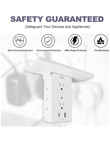 Extensor de Enchufe BOLTGY 8 Tomas con USB-A y USB-C Blanco Extensor de Enchufe BOLTGY 8 Tomas con USB-A y USB-C Blanco