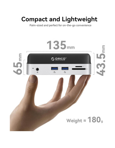 Dock y Soporte ORICO para Mac mini M4 con Enclosure M.2 SSD