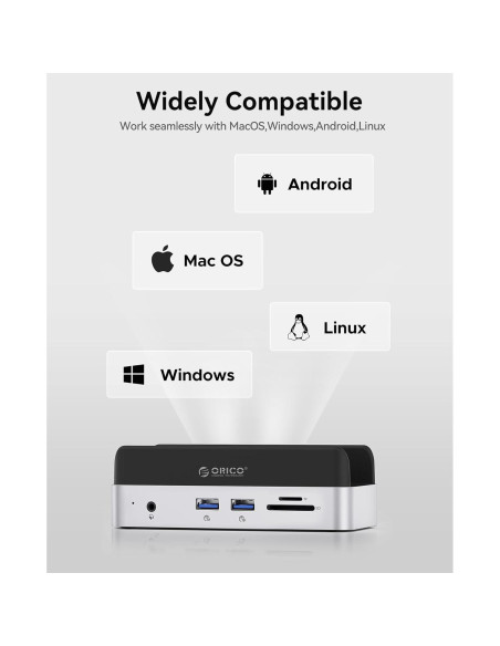 Dock y Soporte ORICO para Mac mini M4 con Enclosure M.2 SSD