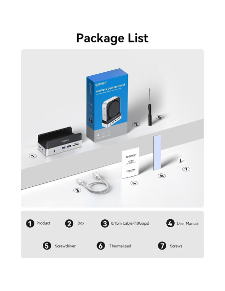 Dock y Soporte ORICO para Mac mini M4 con Enclosure M.2 SSD