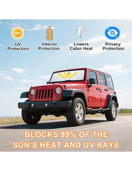 Protector Solar Parabrisas Jeep Wrangler JK 2007-2018 PIMCAR Protector Solar Parabrisas Jeep Wrangler JK 2007-2018 PIMCAR