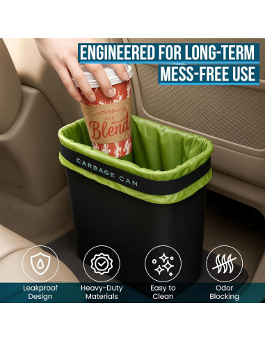 Basurero de Coche Carbage Can CBC001B Negro 25.4x12.7 cm