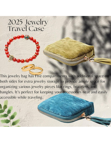 Estuche de Joyería de Viaje CHIMORY Verde Aguacate Compacto