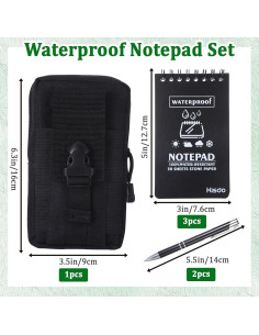 Set de Cuadernos Impermeables Hoohnnaa 6 Piezas con Bolígrafos 2