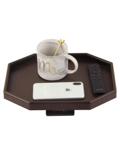 Mesa de Clip para Brazo de Sofá CHVOMNASE Marrón 12.2x9x11.4 cm