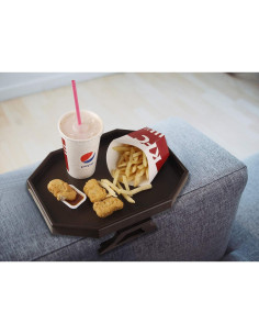 Mesa de Clip para Brazo de Sofá CHVOMNASE Marrón 12.2x9x11.4 cm 2