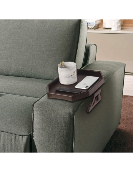 Mesa de Clip para Brazo de Sofá CHVOMNASE Marrón 12.2x9x11.4 cm