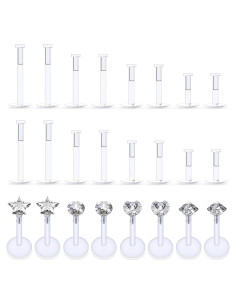 Pendientes Transparentes Ocptiy 16G Acrílico Hipoalergénico 6-12mm