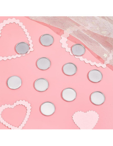 Bandejas de Cabochón Redondas Planas 100pcs UNICRAFTALE 20mm