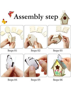 Kit de Manualidades para Aves de Madera Outus - 12 Piezas DIY 2