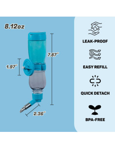 Botella de Agua a Prueba de Fugas Birds Day 230 ml Azul 2