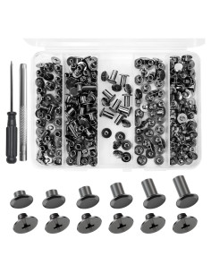 Kit de Remaches de Cuero Quadafy 122 Piezas 6 Tamaños