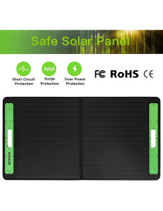 Panel Solar Plegable 100W Topsolar Carga Rápida USB DC 19V 2