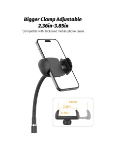 Soporte para Teléfono Móvil Klsniur Ajustable Negro 2