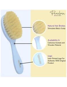 Combo Aseo Parcelona Azul Cepillo y Peine Seda Natural 2