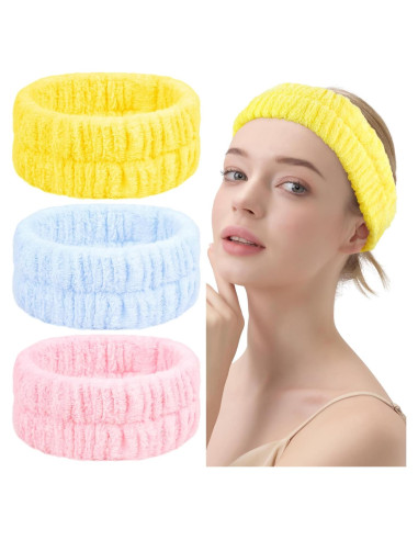 Cinta Facial Spa Teenitor - 3 Piezas Microfibra Suave