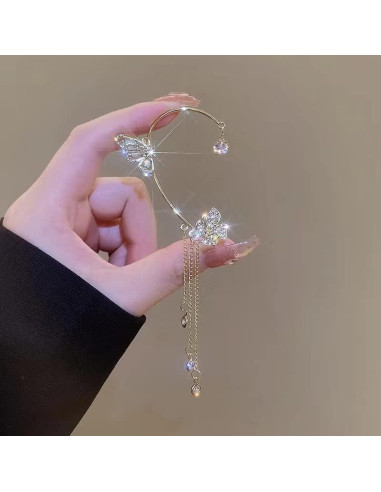 Aretes de Mariposa Clip de Oreja Sin Perforación LAKIYOYO 2 Pcs