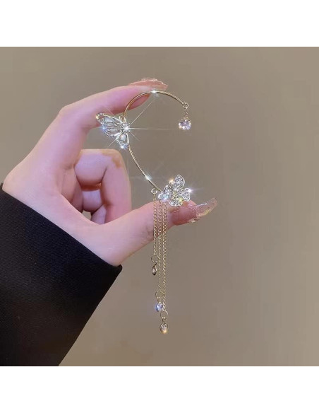 Aretes de Mariposa Clip de Oreja Sin Perforación LAKIYOYO 2 Pcs