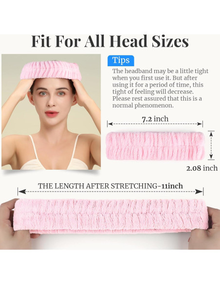 Cinta Facial Spa Teenitor - 3 Piezas Microfibra Suave