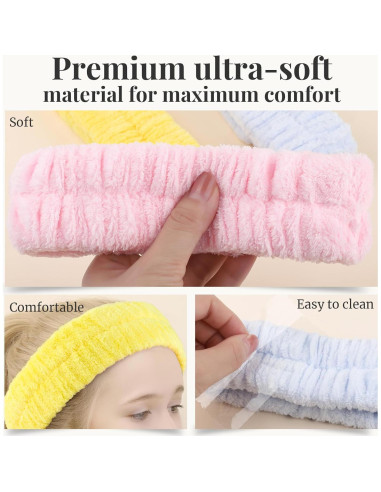 Cinta Facial Spa Teenitor - 3 Piezas Microfibra Suave