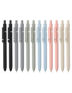 Bolígrafos de Gel LINFANC 12 Piezas Punta Fina 0.5mm Tinta Negra