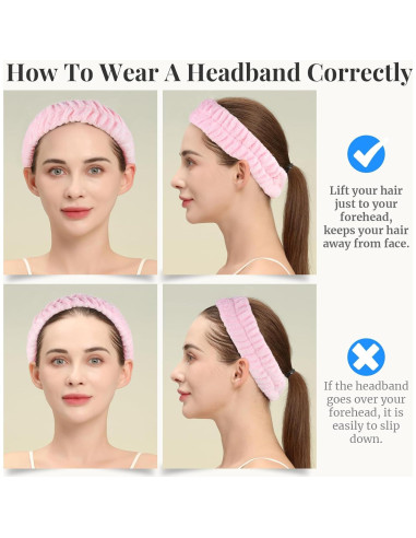 Cinta Facial Spa Teenitor - 3 Piezas Microfibra Suave