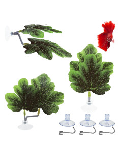 Hoja de Pescado Betta AncBace Verde 3pcs Accesorios Acuario
