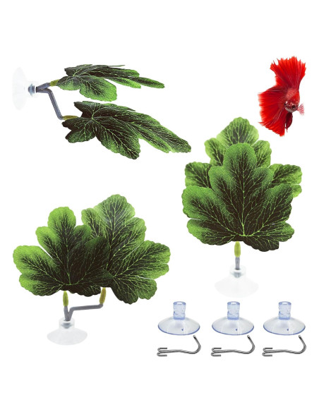 Hoja de Pescado Betta AncBace Verde 3pcs Accesorios Acuario