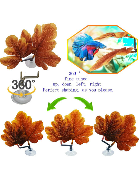 Hoja de Pescado Betta AncBace Verde 3pcs Accesorios Acuario