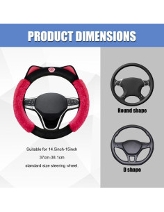 Cubierta de Volante de Coche QZTYTY 15 Pulgadas Esponjosa 2