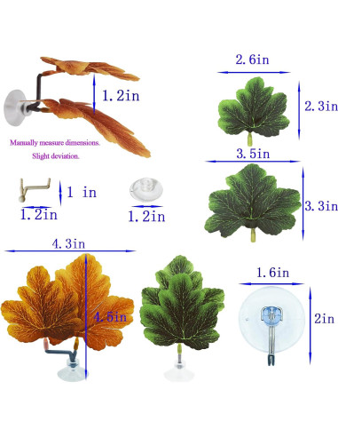 Hoja de Pescado Betta AncBace Verde 3pcs Accesorios Acuario