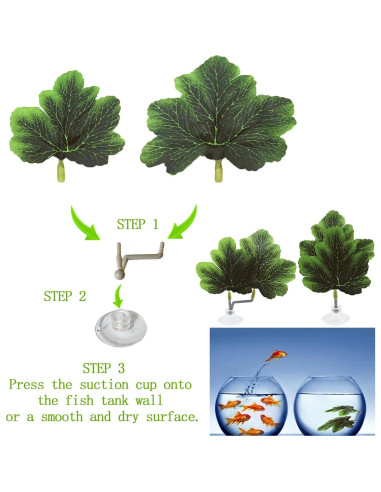 Hoja de Pescado Betta AncBace Verde 3pcs Accesorios Acuario