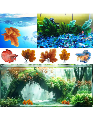 Hoja de Pescado Betta AncBace Verde 3pcs Accesorios Acuario