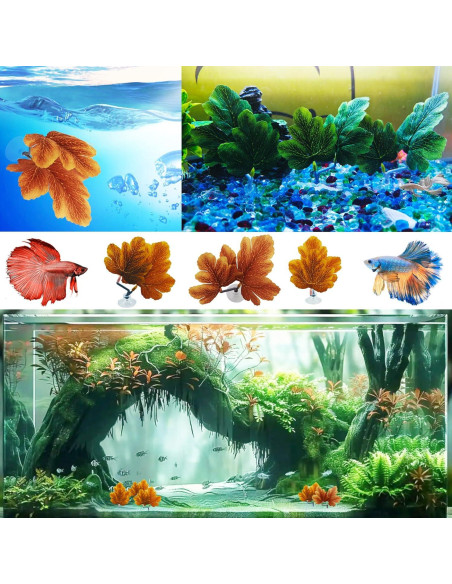 Hoja de Pescado Betta AncBace Verde 3pcs Accesorios Acuario