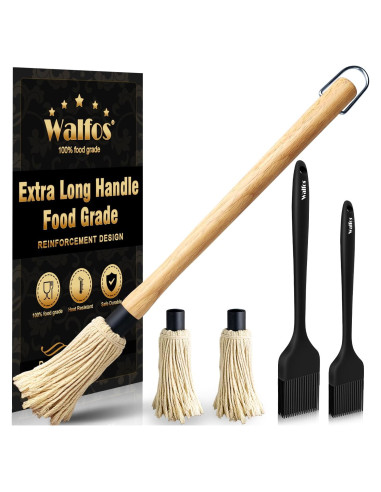 Brocha de Basting de Silicona Walfos con Mango de Madera 45.72 cm