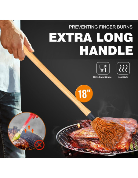 Brocha de Basting de Silicona Walfos con Mango de Madera 45.72 cm