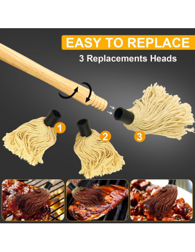 Brocha de Basting de Silicona Walfos con Mango de Madera 45.72 cm