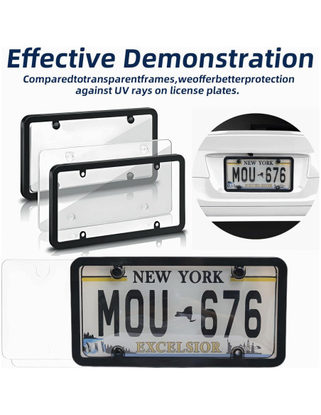 Paquete de 2 Cubiertas de Placas de Licencia SEARART - Protector Universal