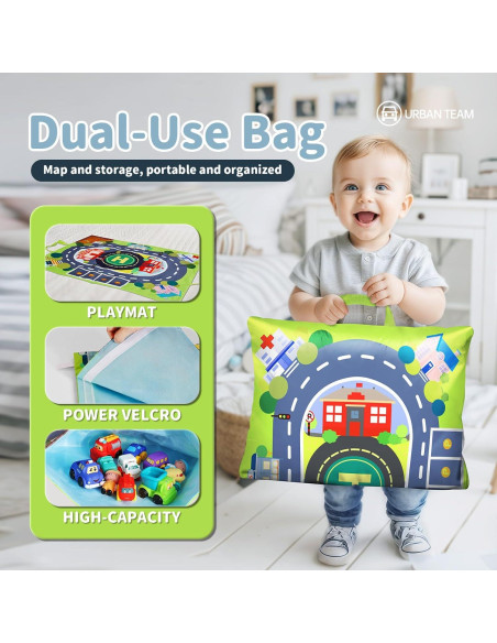 ALASOU Juguetes de Coche de Goma Suave 12 Piezas para Niños 1-3 Años